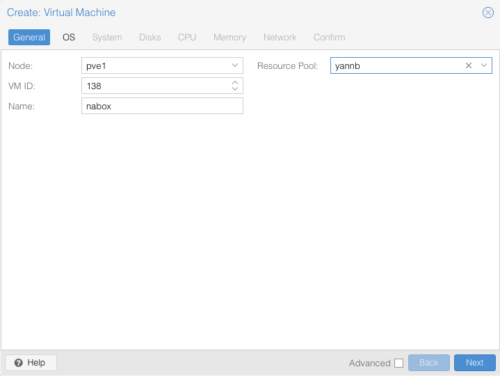 Create Virtual Machine - General