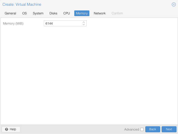 Create Virtual Machine - Memory